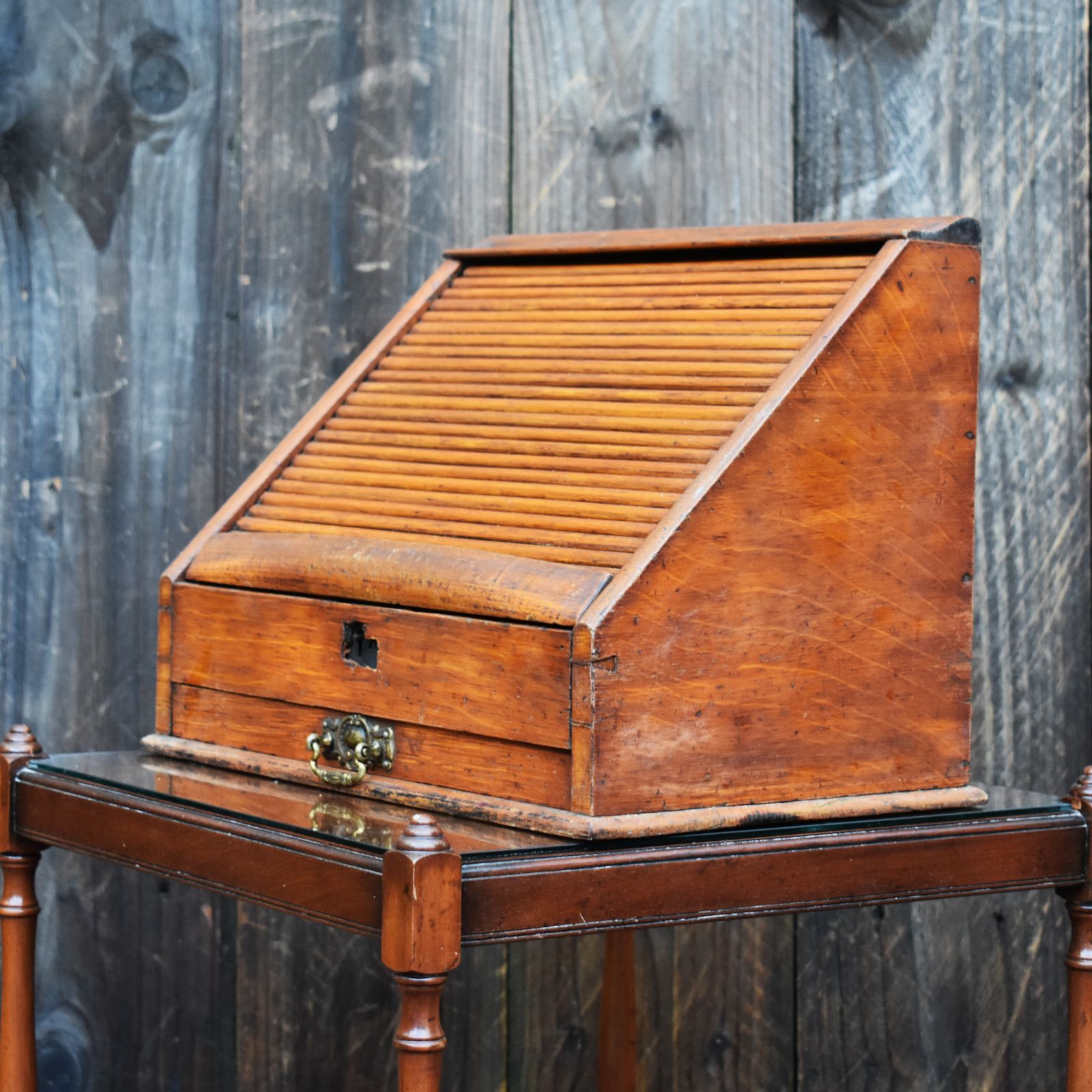 Antique Victorian Fine Oak Perpetual Calendar Tambour Travel Stationery Cabinet photo for sale