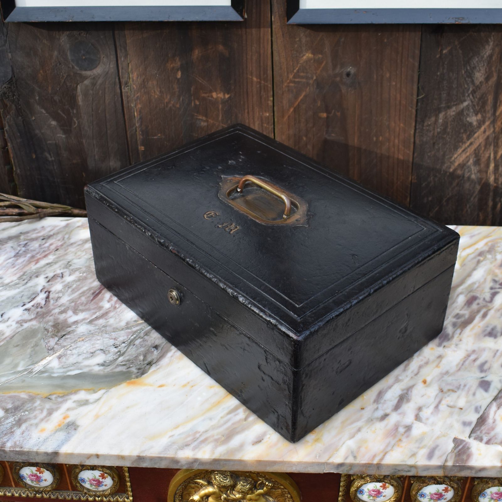 Antique Parkins & Gotto Correspondent Leather Writing Box With Bramah Lock & Key photo furniture