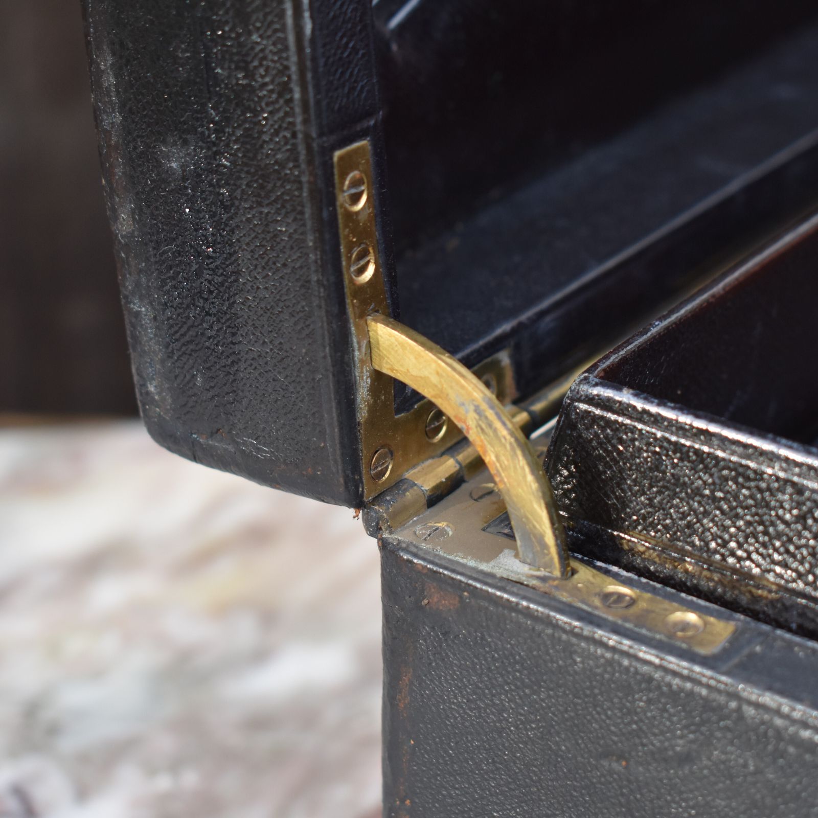 photo furniture Antique Parkins & Gotto Correspondent Leather Writing Box With Bramah Lock & Key