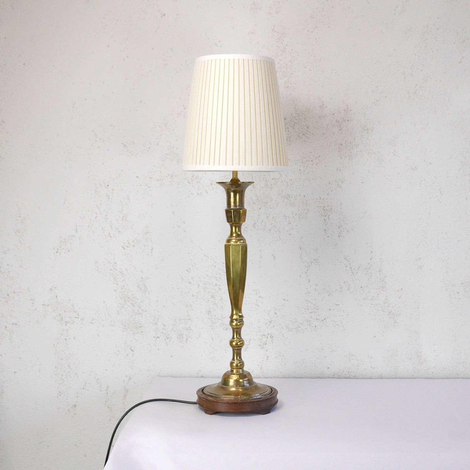Pair Brass Candle Stick Table Lights Lamps Vintage Antique #102963 photo 210.0