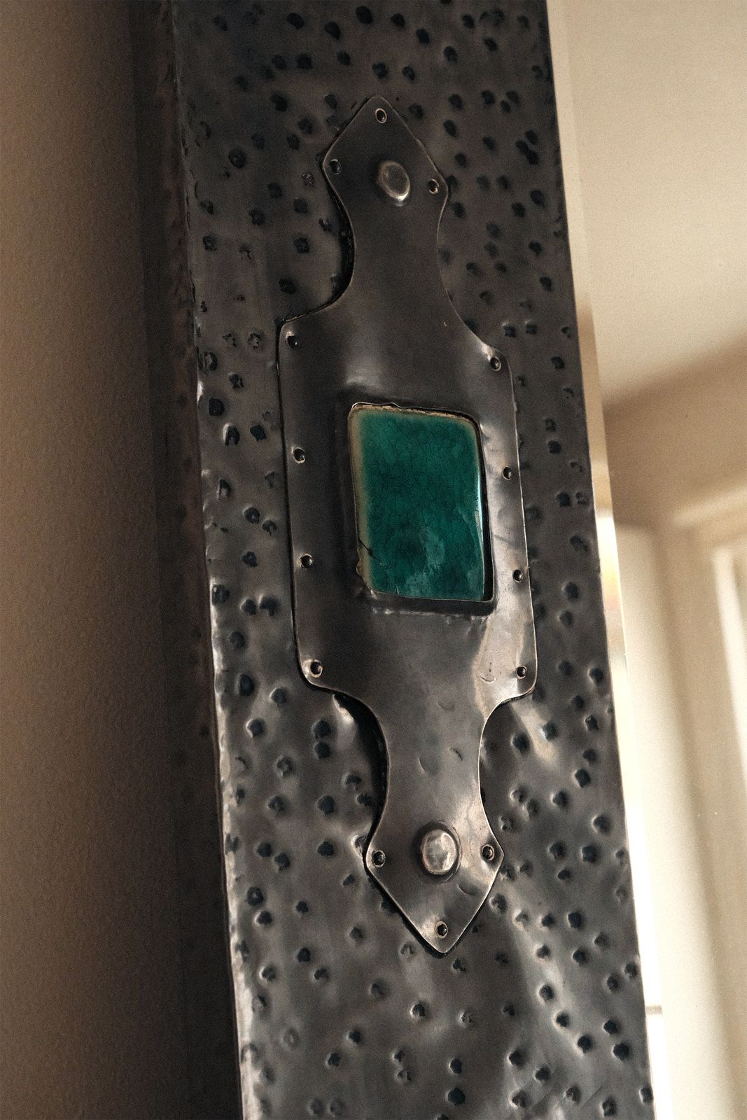 Large Arts & Crafts Mirror In The Style Of Tiffany & Co photo 1199.97
