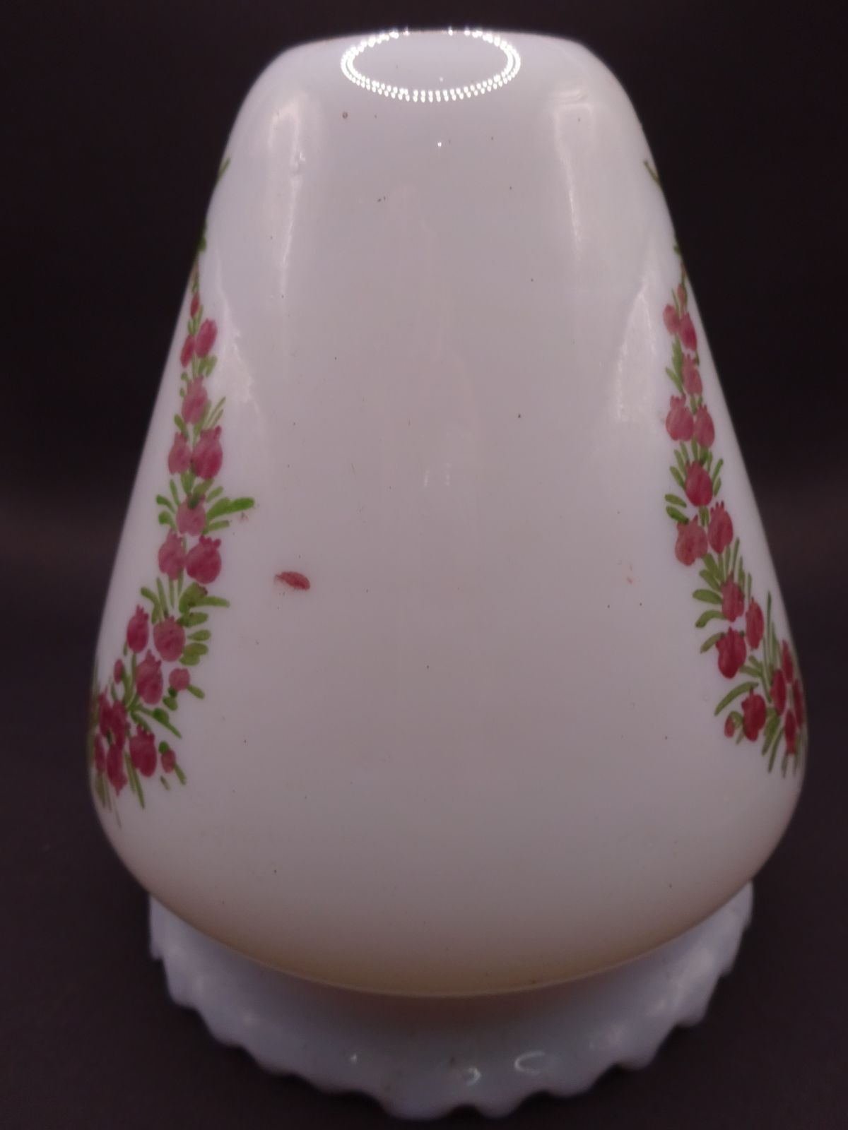 Late 1800s Early 1900s Reclaimed Floral Opal Glass Sconce Shade E27 5" photo furniture
