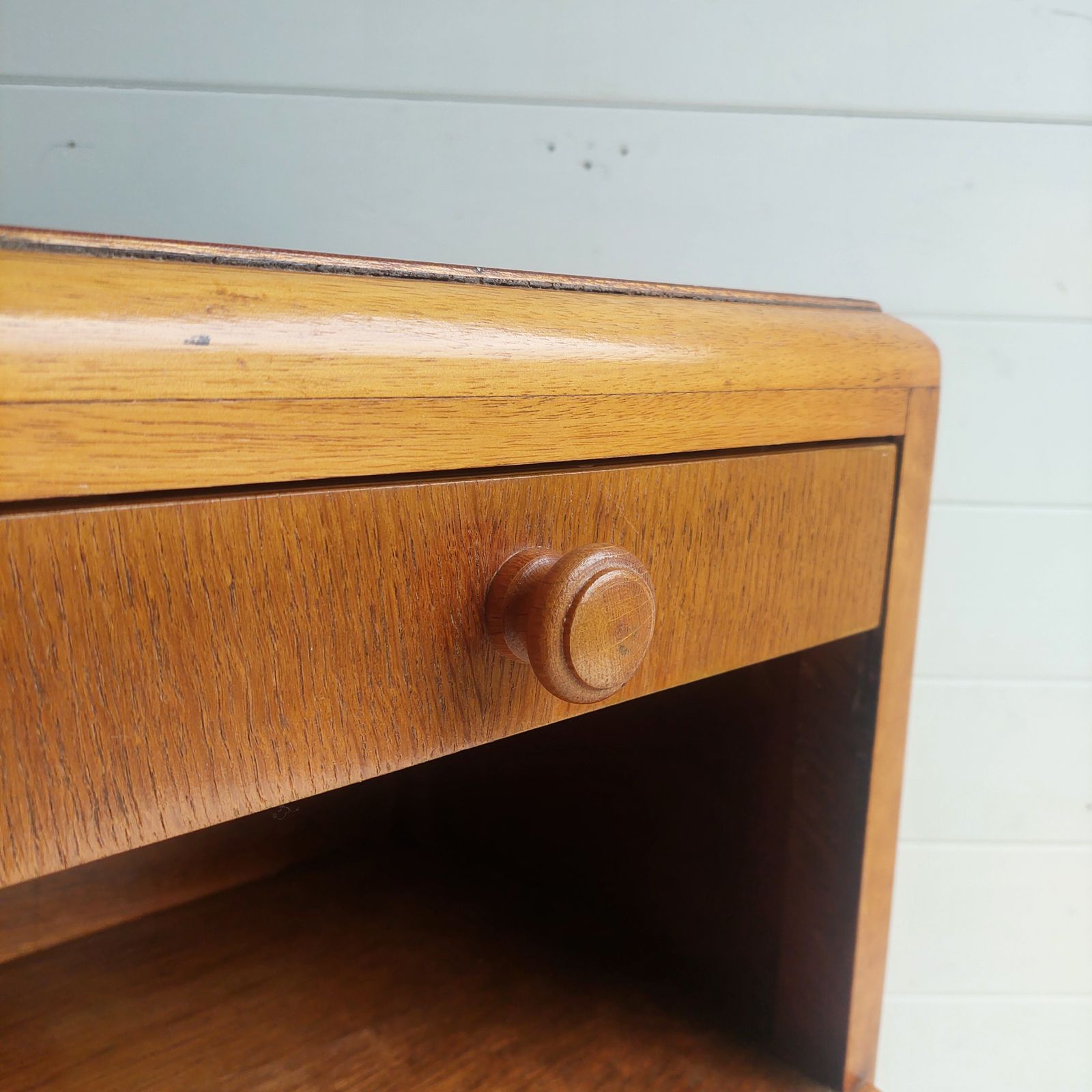Mid Century Oak Bedside Table Cabinet Cupboard Nightstand 50s photo buy