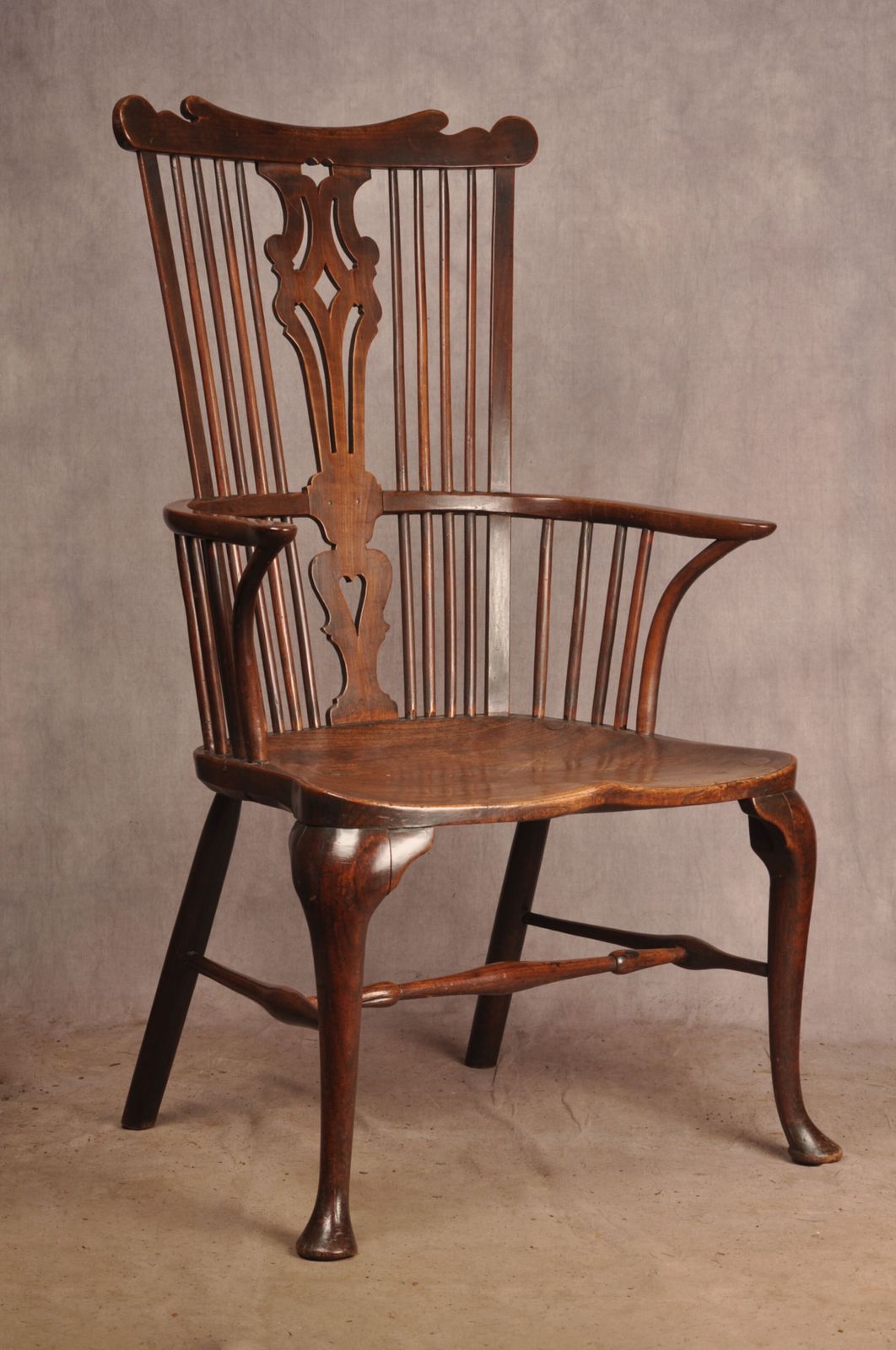 Rare 18th Century Cherrywood Thames Valley Windsor Chair photo for sale