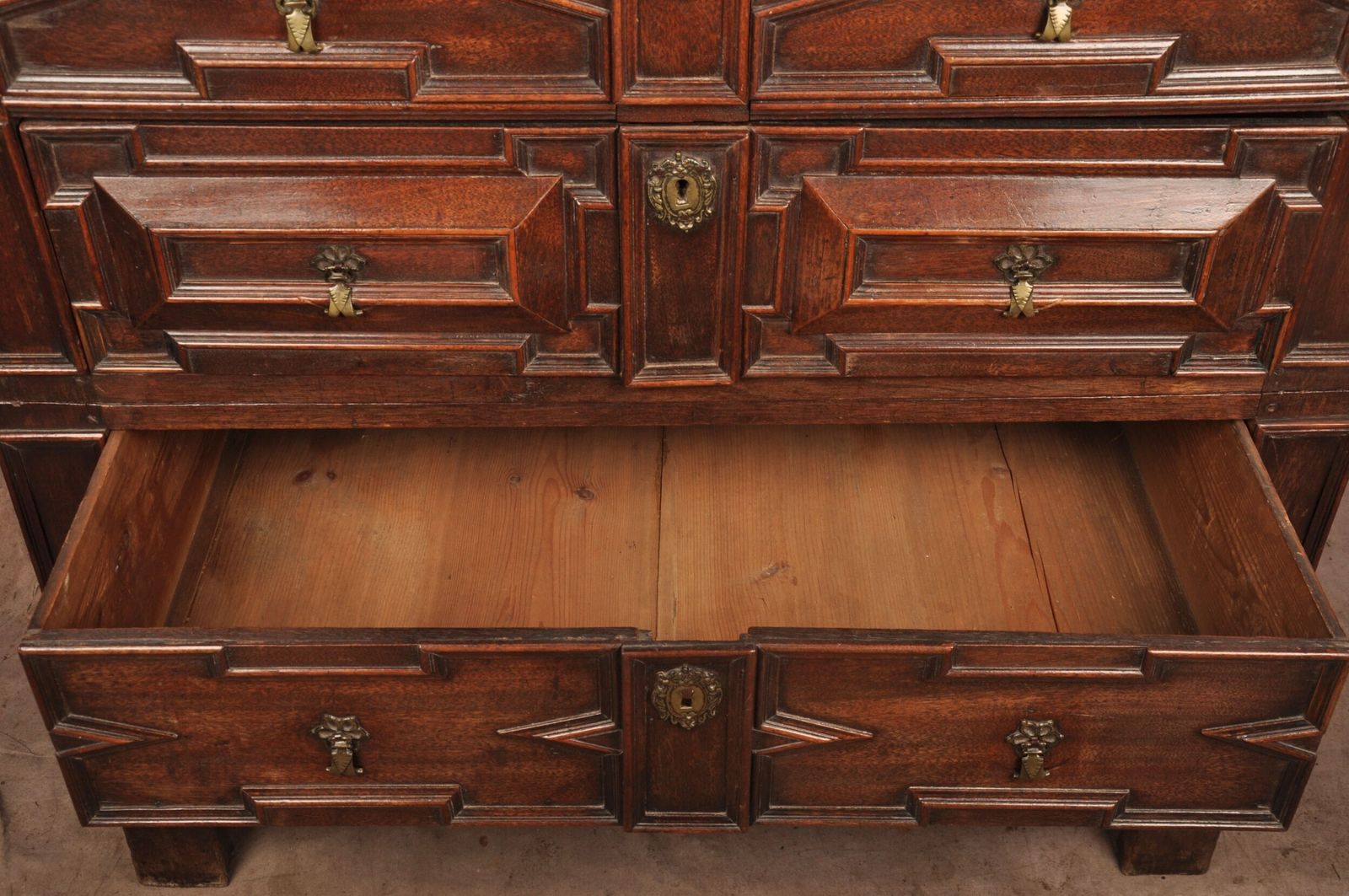 Furniture Rare Charles II Walnut & Fruitwood Chest Of Drawers photo
