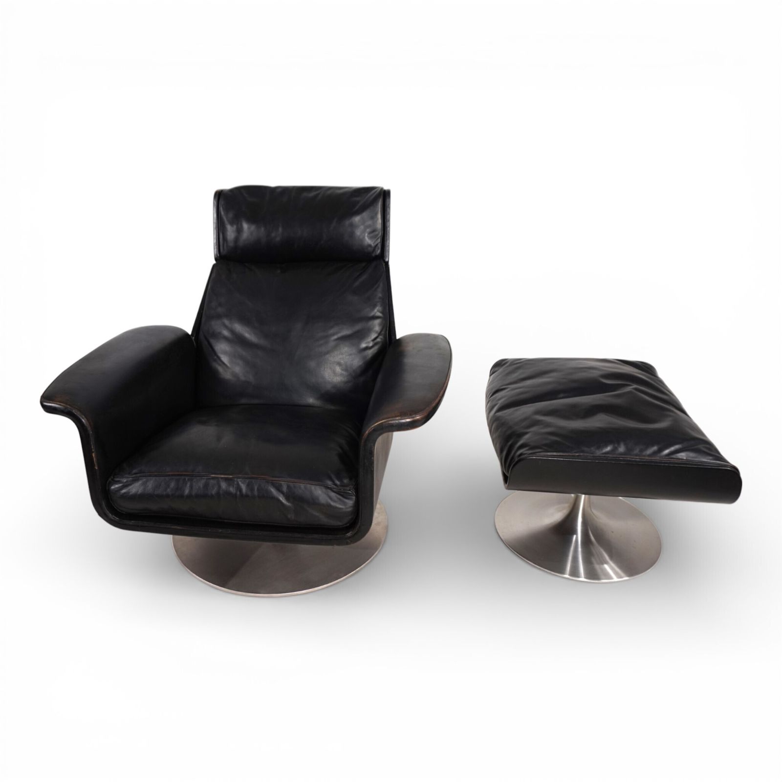 Kaufeld Siesta 62 Leather Lounge Chair By Jacques Brule, 1960 photo Furniture