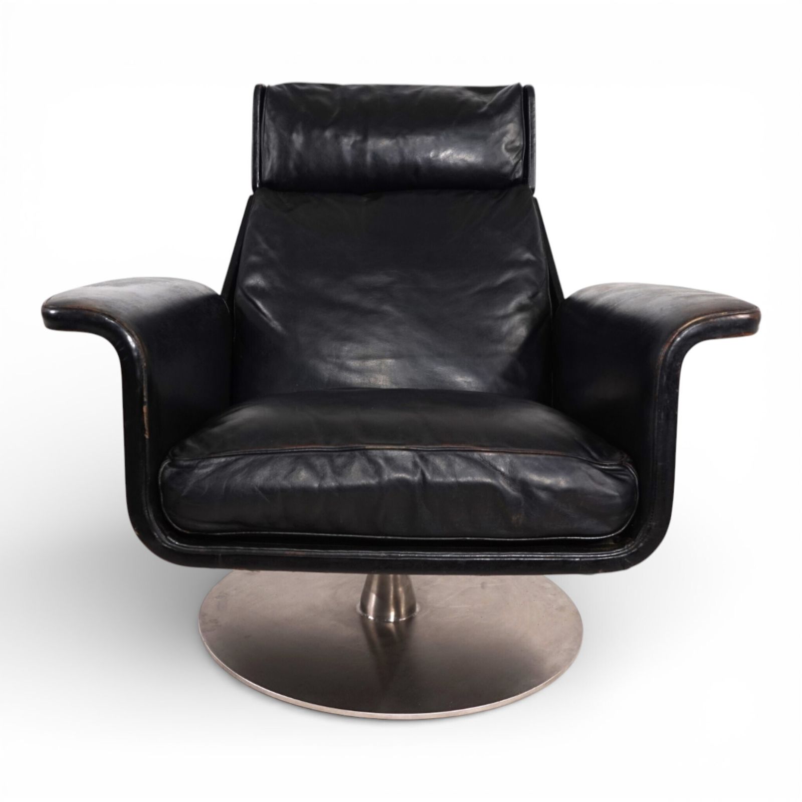 Kaufeld Siesta 62 Leather Lounge Chair By Jacques Brule, 1960 photo buy