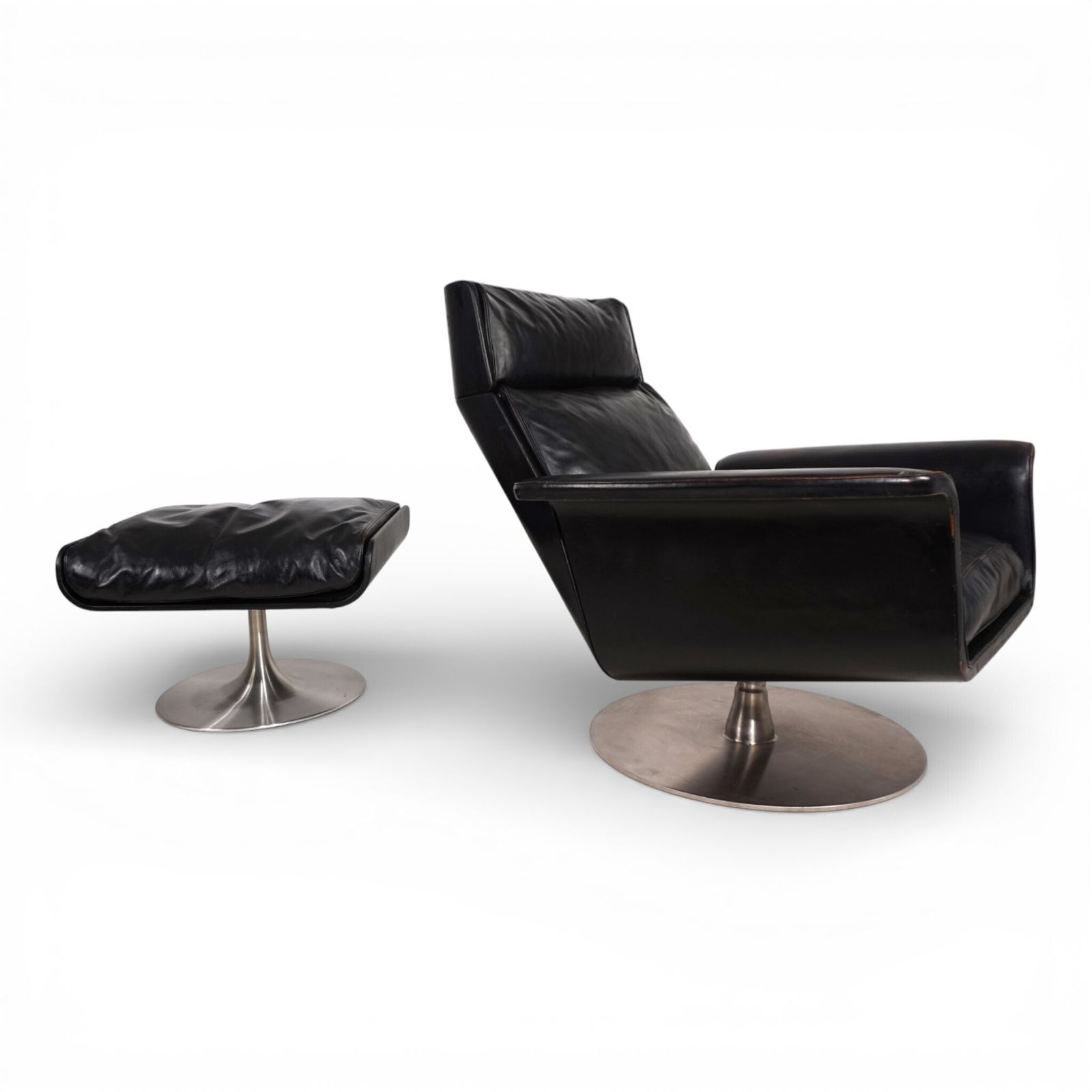 1595.0 Kaufeld Siesta 62 Leather Lounge Chair By Jacques Brule, 1960 photo