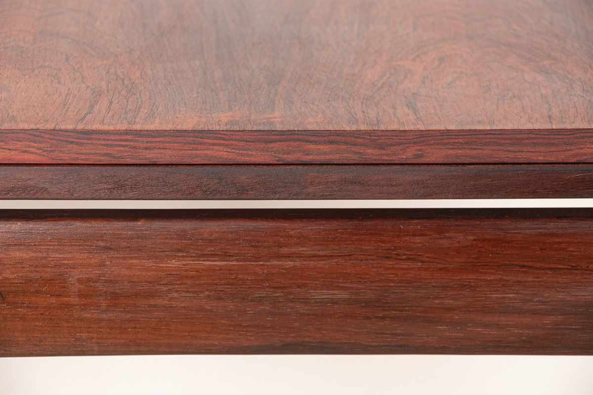 Table à manger danoise extensible en palissandre et laiton par Poul Volther pour Frem Møbelfabrik, 1960. photo Mobilier