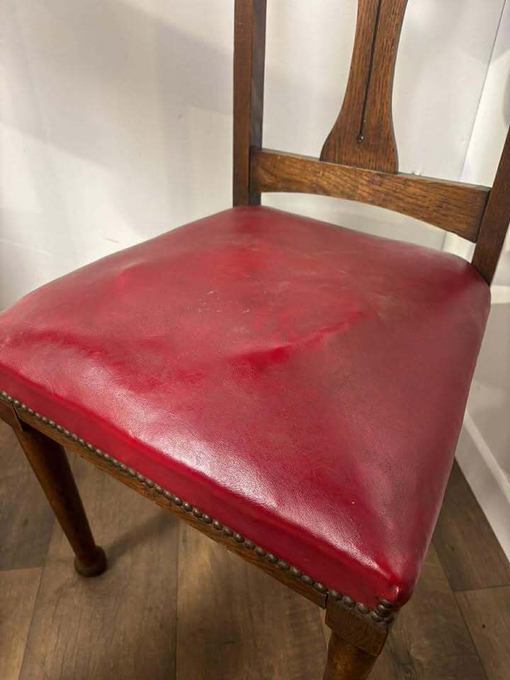 Set Of Four Early 20th Century Oak Art Nouveau Dining Chairs photo vinterior