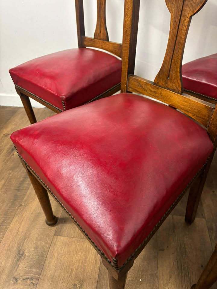 Set Of Four Early 20th Century Oak Art Nouveau Dining Chairs photo buy