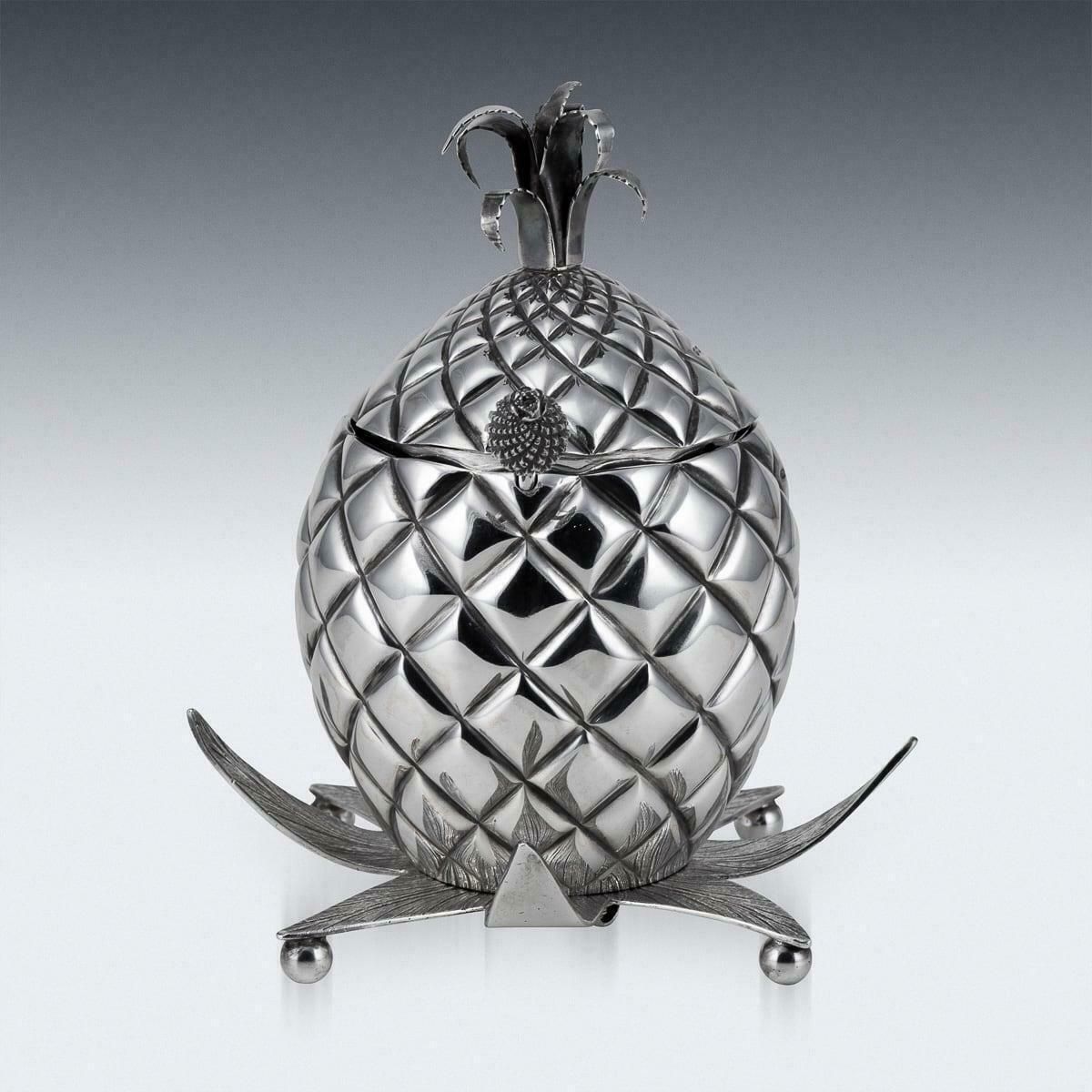 Antique 19th Century Victorian Solid Silver Pineapple Sugar Bowl & Sifter C.1877 photo Home Decor