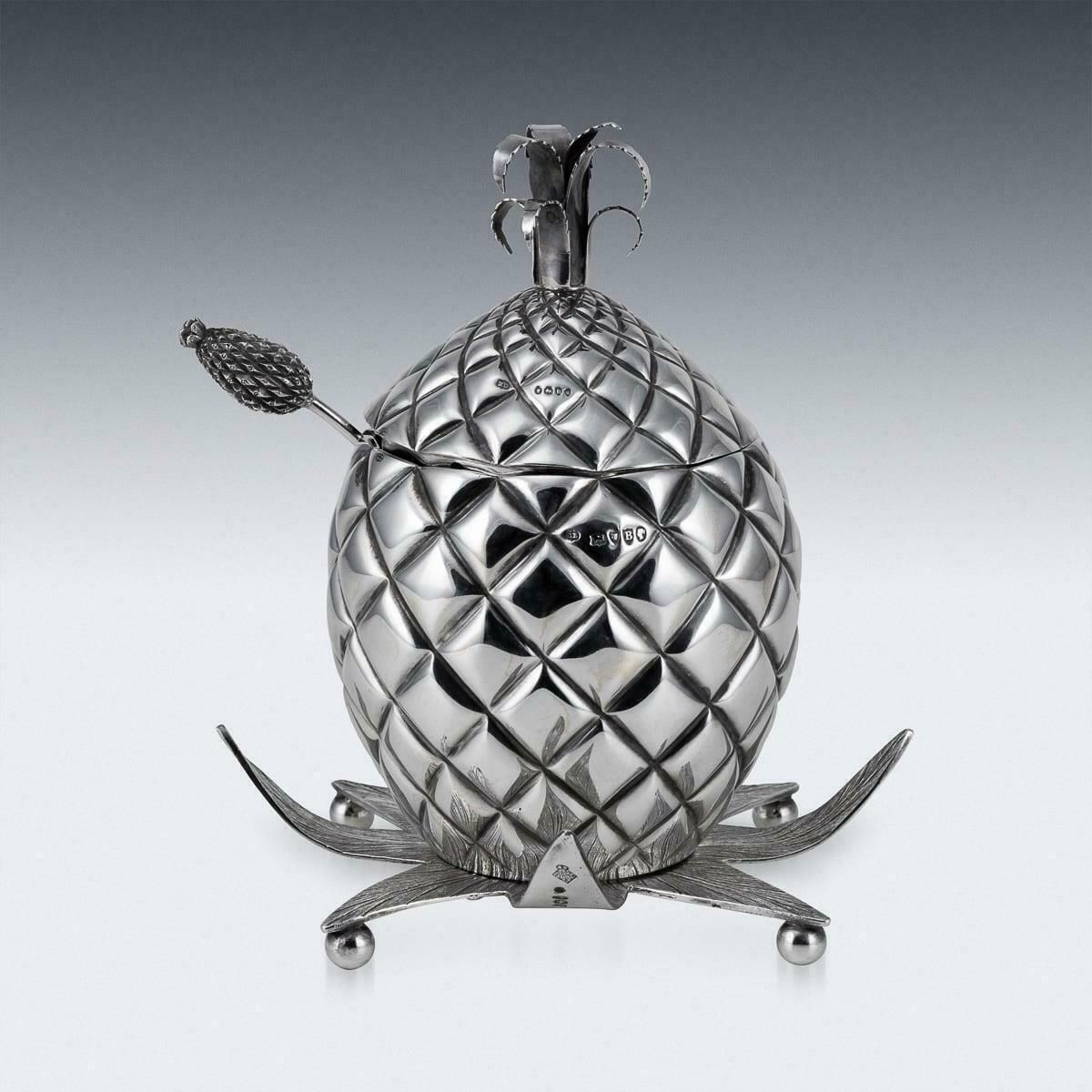 Antique 19th Century Victorian Solid Silver Pineapple Sugar Bowl & Sifter C.1877 photo 3295.0
