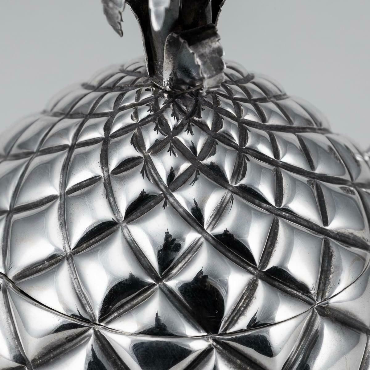 photo furniture Antique 19th Century Victorian Solid Silver Pineapple Sugar Bowl & Sifter C.1877