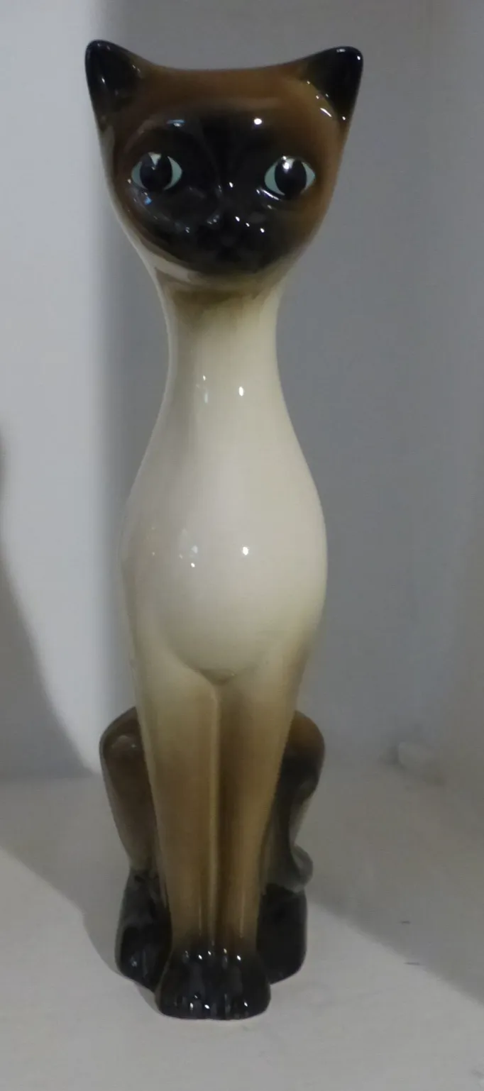 photo for sale Six Vintage 1960’s Ceramic Siamese Cat Figurines Beswick Trentham Artware