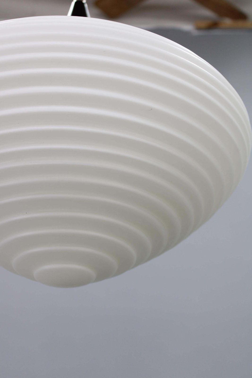 Mid Century Ribbed Glass Pendant By Kamenický šenov, 1970s photo vinterior