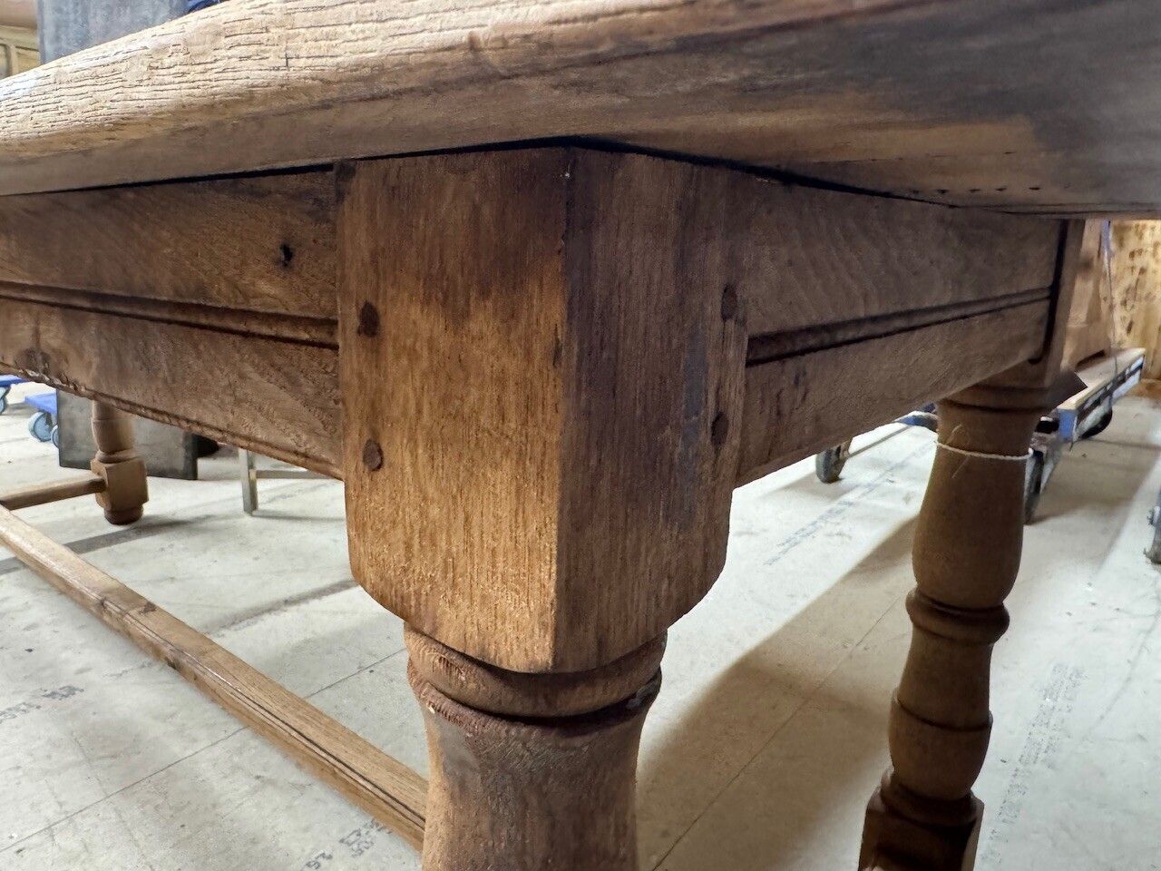 photo vinterior French Bleached Oak Farmhouse Dining Table