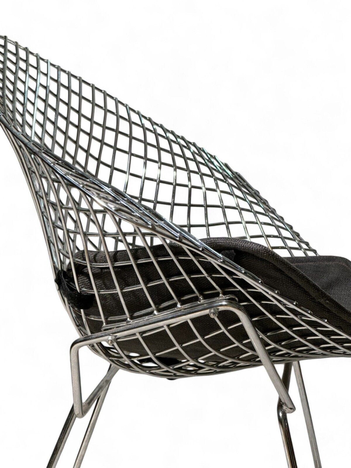 Pair Of Diamond Chairs Harry Bertoia  Style Fabric Seats Reproduction photo buy