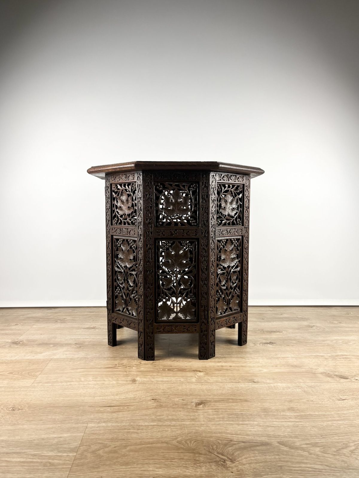 Beautifully Carved Indian Folding Side Table, Late 19th – Early 20th Century photo buy