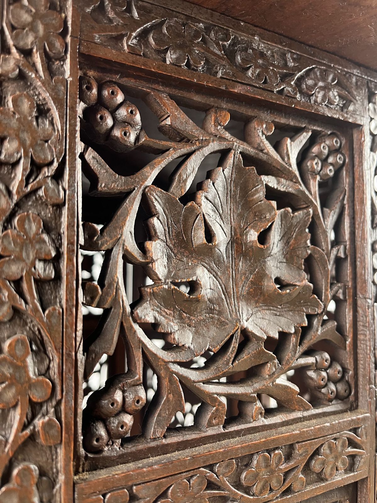 photo for sale Beautifully Carved Indian Folding Side Table, Late 19th – Early 20th Century