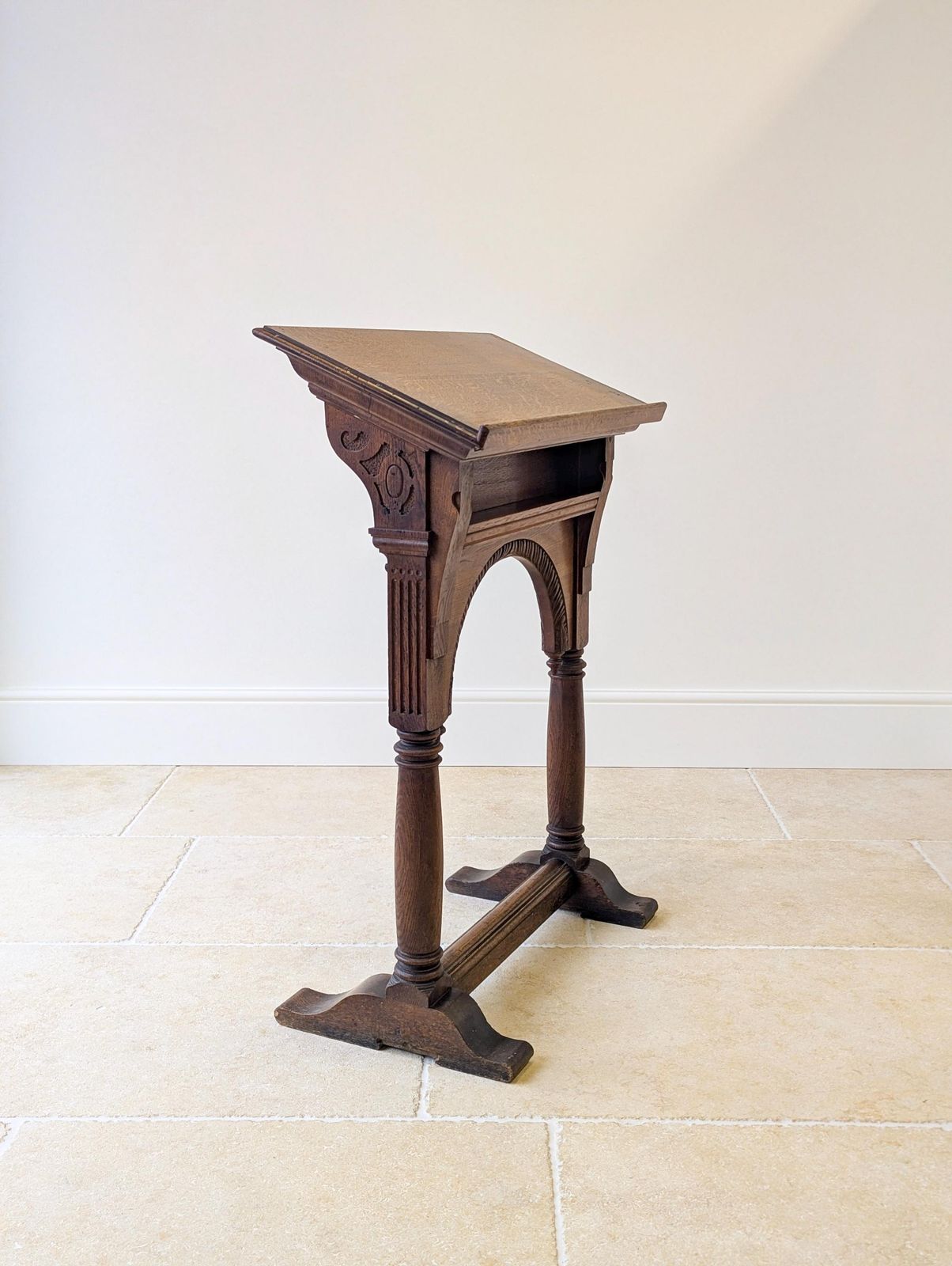 845.0 Antique Victorian Gothic Revival Oak Lectern C.1893 photo
