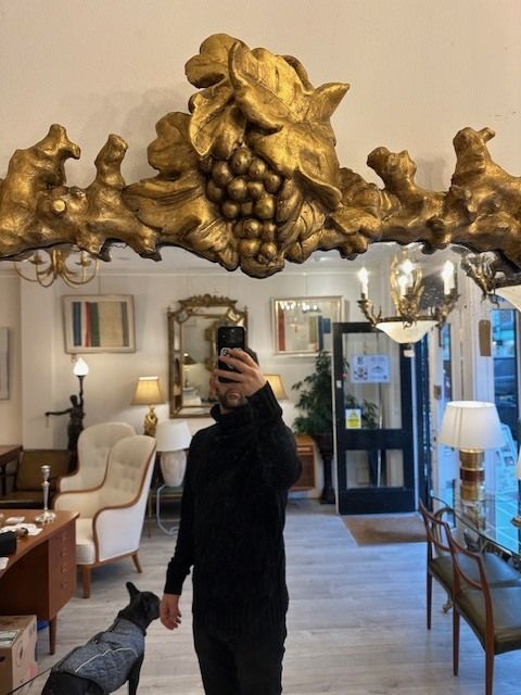 Large Antique Italian 18th Century Gilt Wood Mirror photo for sale
