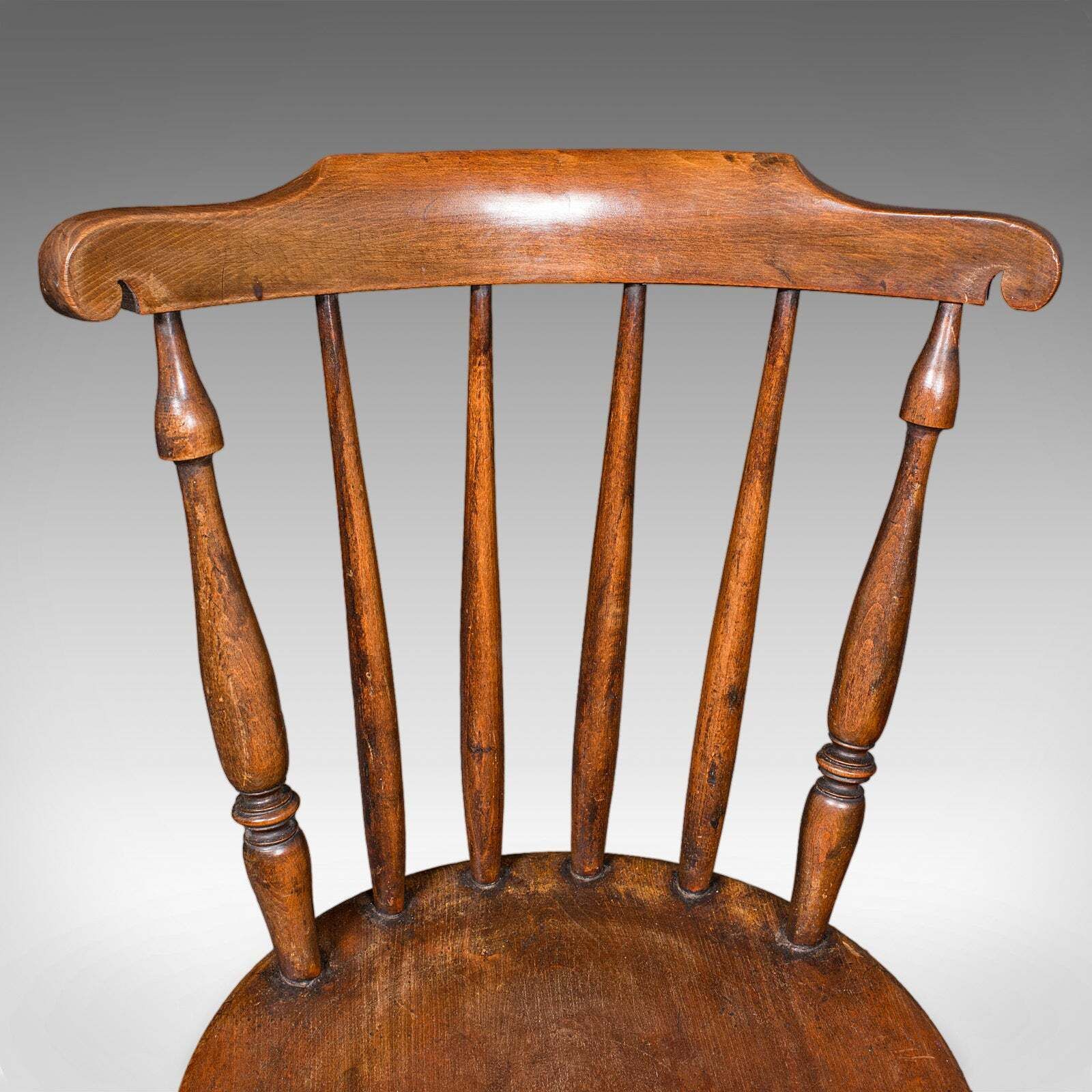 photo furniture Set Of 4 Antique Station Chairs, English Beech Dining Seat, Reception, Edwardian