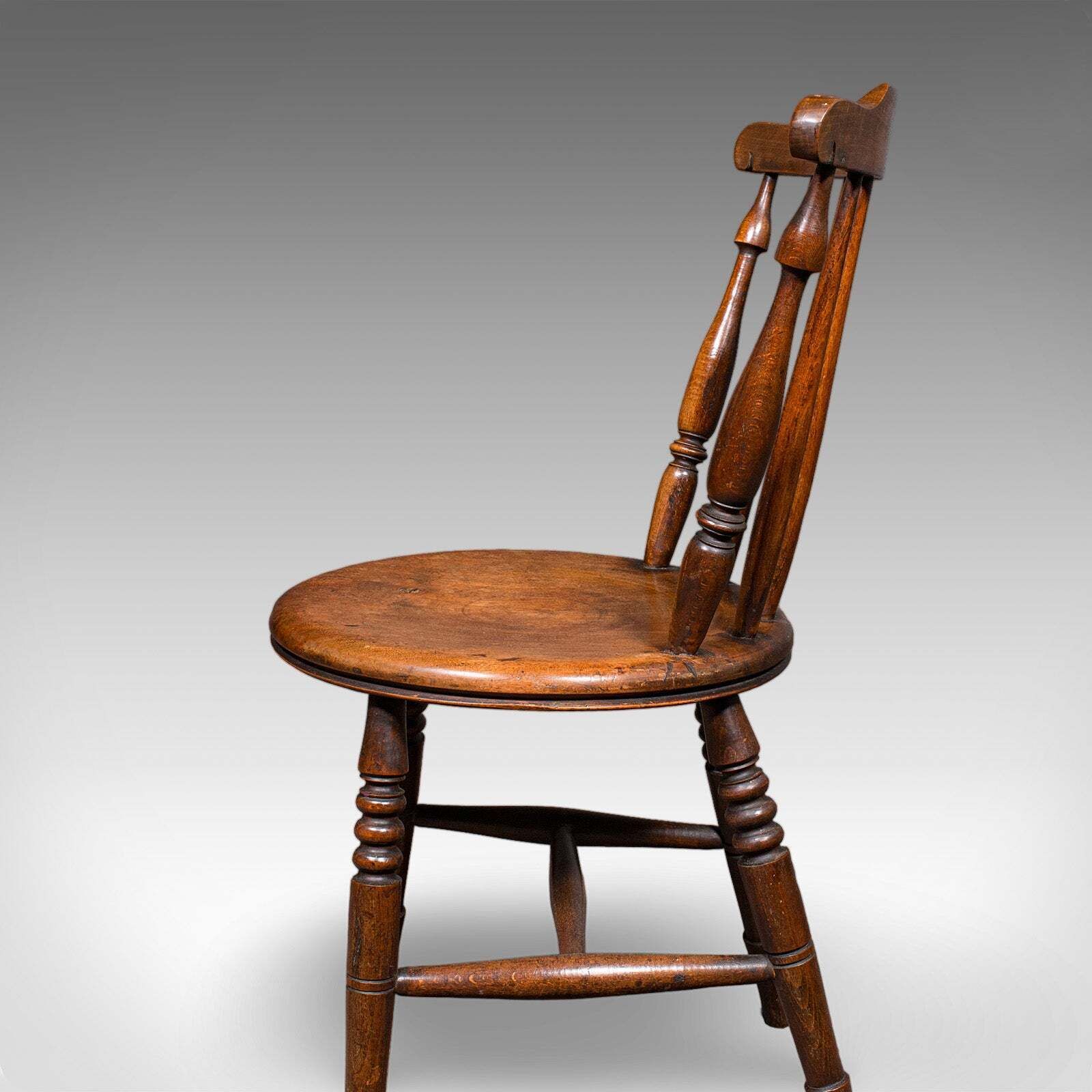 995.0 Set Of 4 Antique Station Chairs, English Beech Dining Seat, Reception, Edwardian photo
