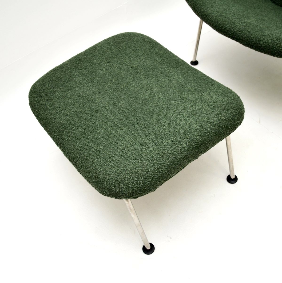 Vintage Oyster Armchair And Foot Stool photo vintage