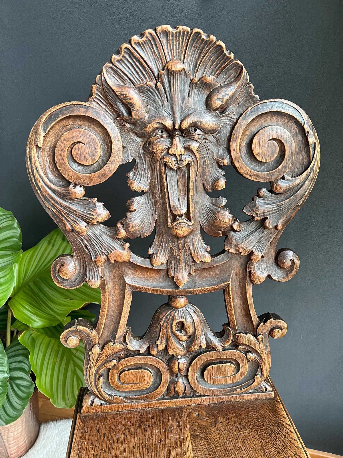 Antique Swiss Tyrolean Chair   Gothic Revival Accent Chair photo vintage