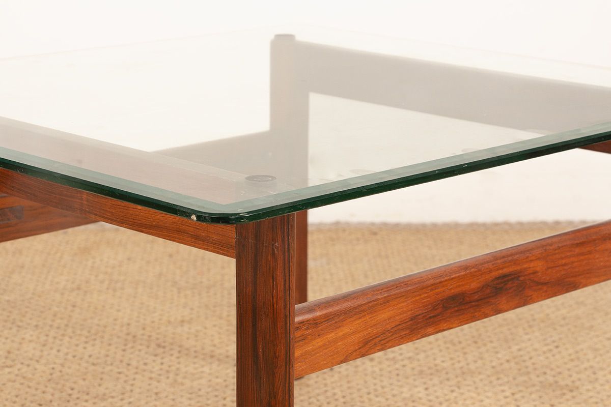 Danish Coffee Table In Rosewood And Glass By Arne Wahl Iversen 1960. photo buy