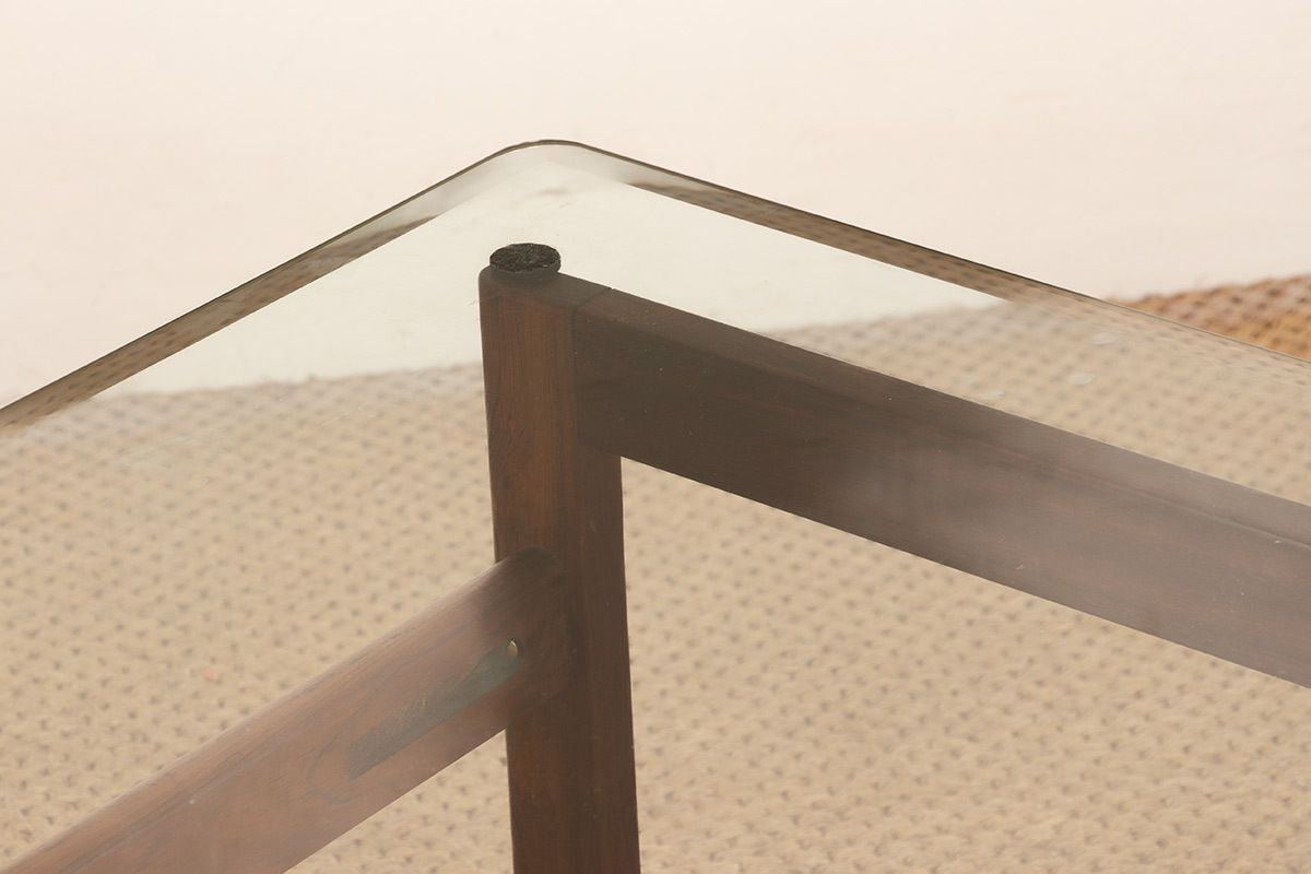 1500.0 Danish Coffee Table In Rosewood And Glass By Arne Wahl Iversen 1960. photo
