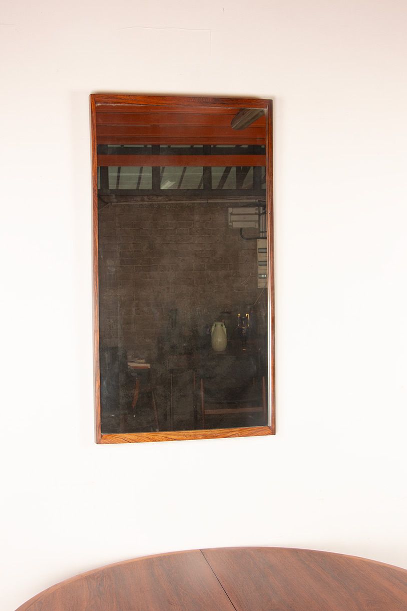 Large Danish Rosewood Mirror By Aksel Kjesgaard For Odder 1960. photo furniture