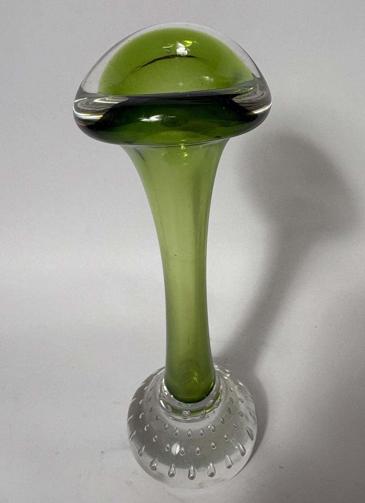 Mid‑Century Swedish åseda (Aseda) Art Glass “Jack In The Pulpit” Vase – Green photo for sale