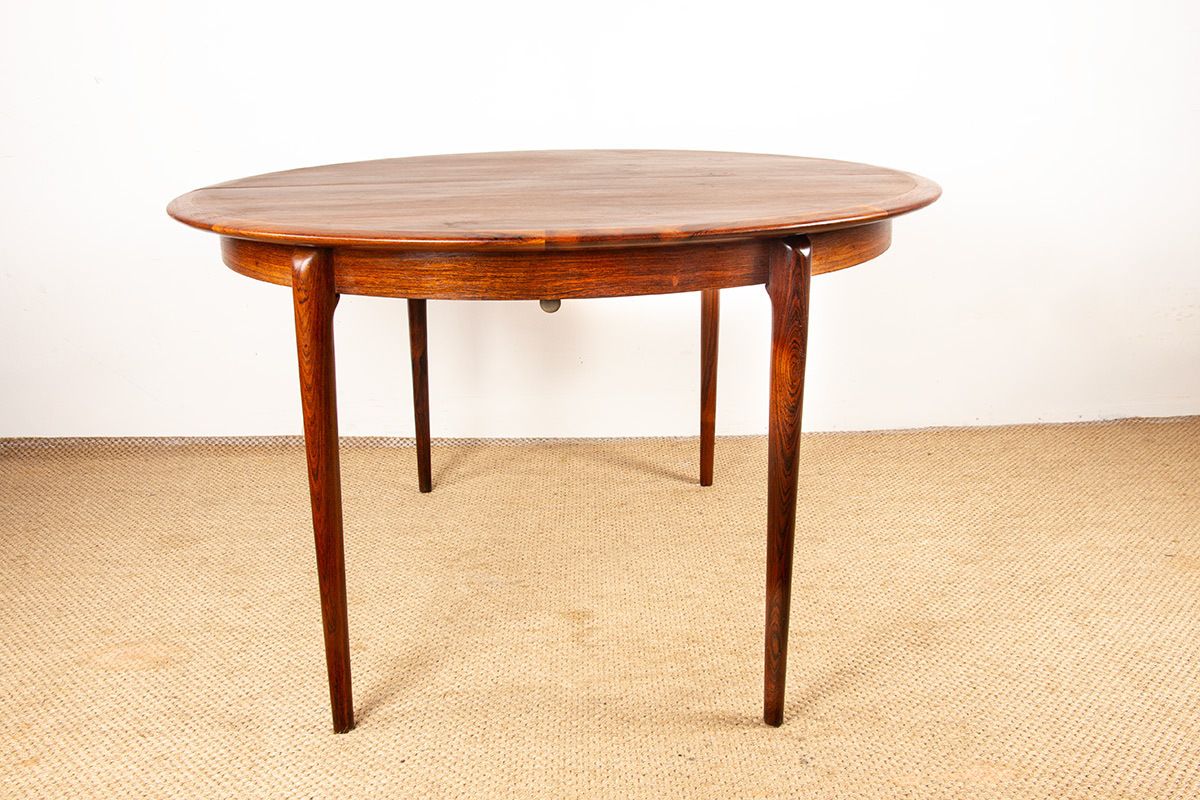 Danish Extendable Rosewood Dining Table By Kai Lyngfeldt Larsen For Søren Willadsen 1960.