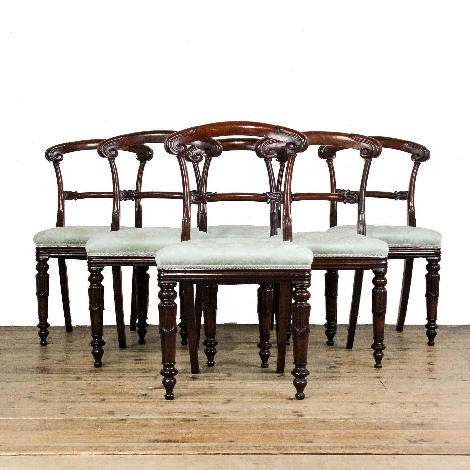 Set Of Six Victorian Mahogany Dining Chairs