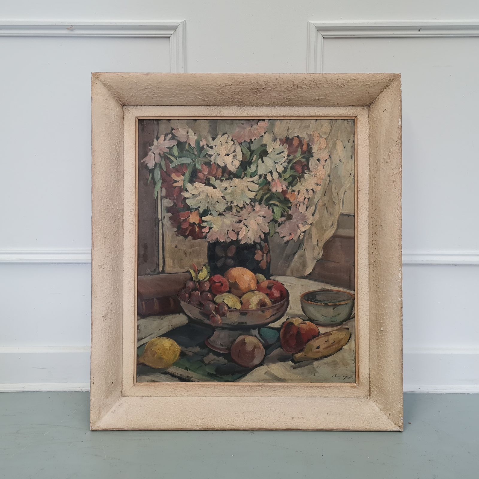 Pair Of Floral French Oil Paintings C1930 Free Delivery Uk photo furniture