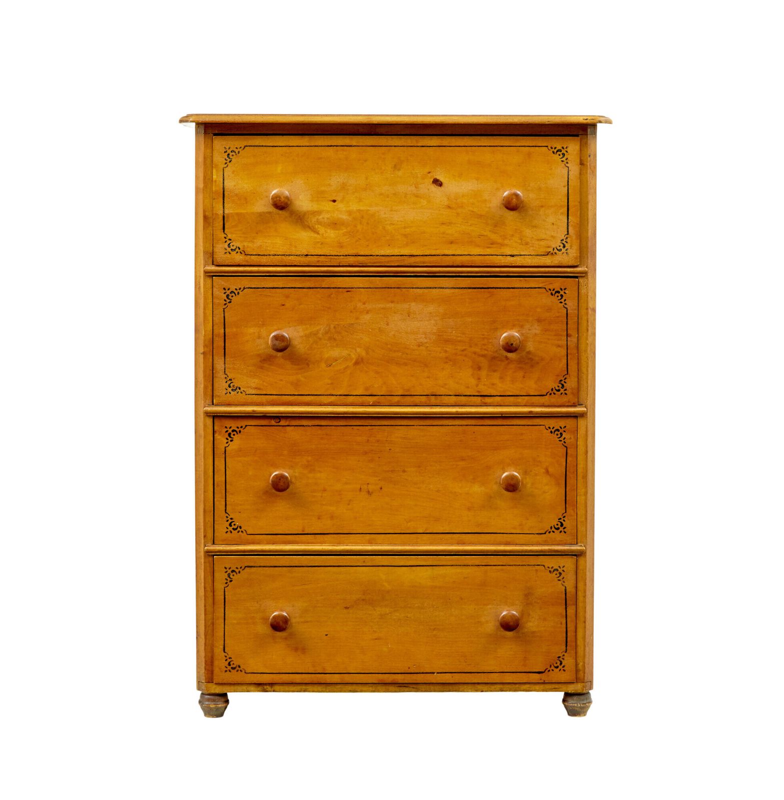 Simulated Birch Hand Painted Chest Of Drawers By Gemla Fabrikers photo vinterior