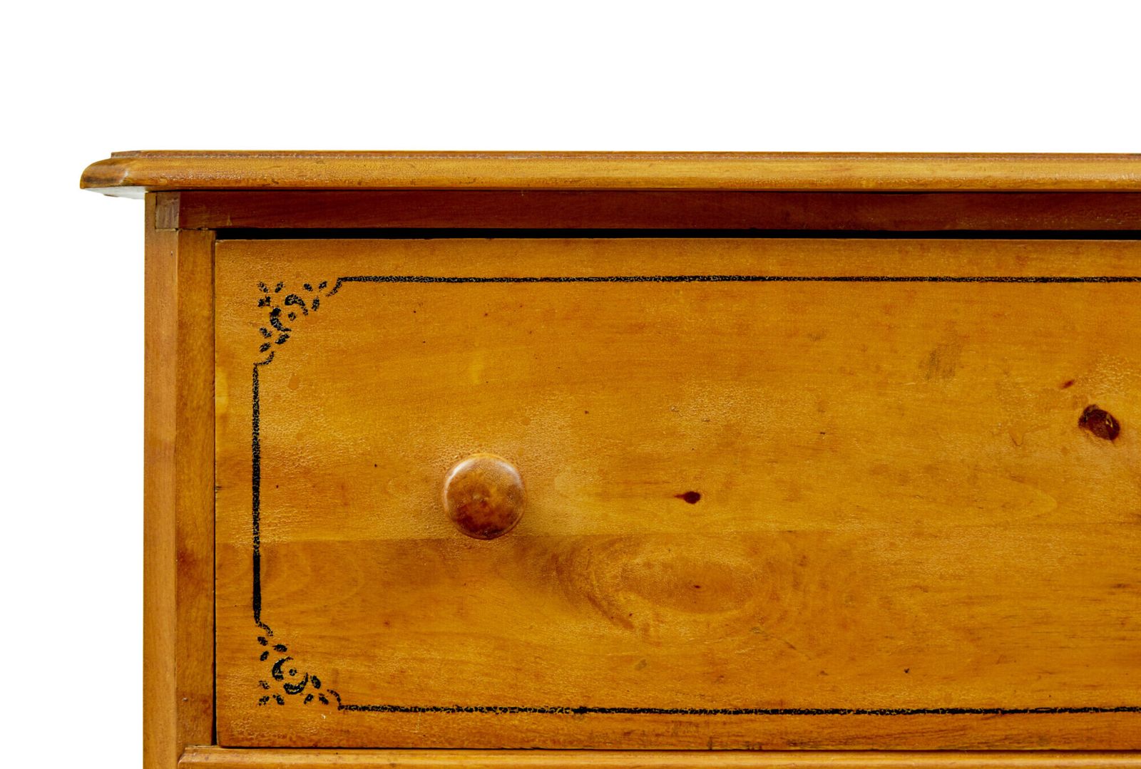 Simulated Birch Hand Painted Chest Of Drawers By Gemla Fabrikers photo vintage