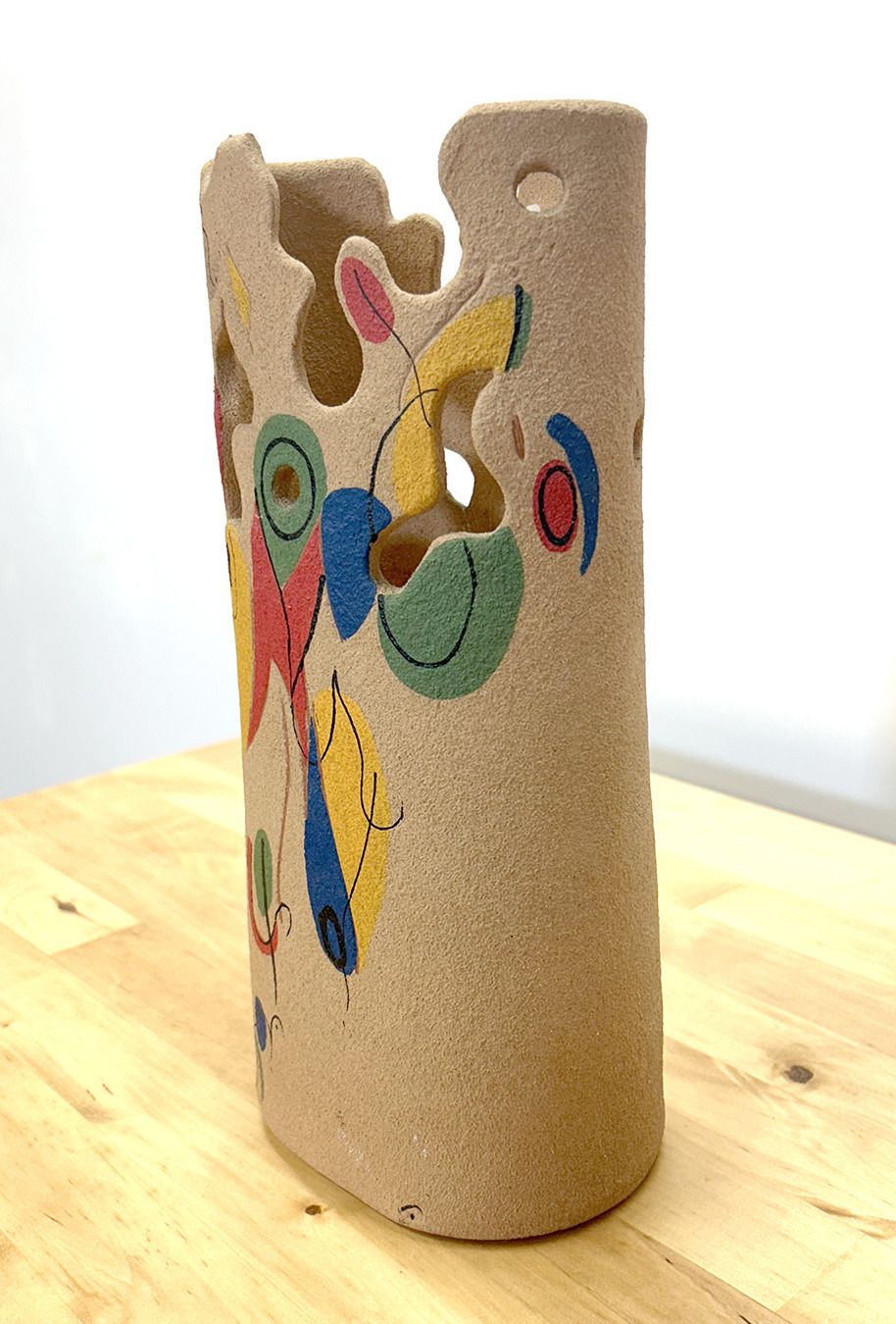 Vintage Bellon Alfareros Sculptural Modern Studio Pottery Vase 'Ibiza' photo furniture