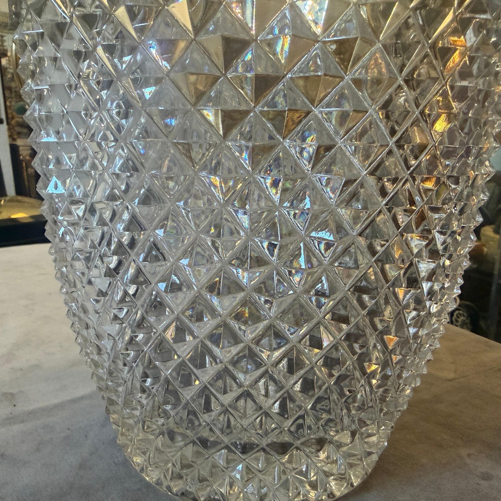 1980s Modernist Crystal And Gilded Metal French Champagne Cooler photo vintage