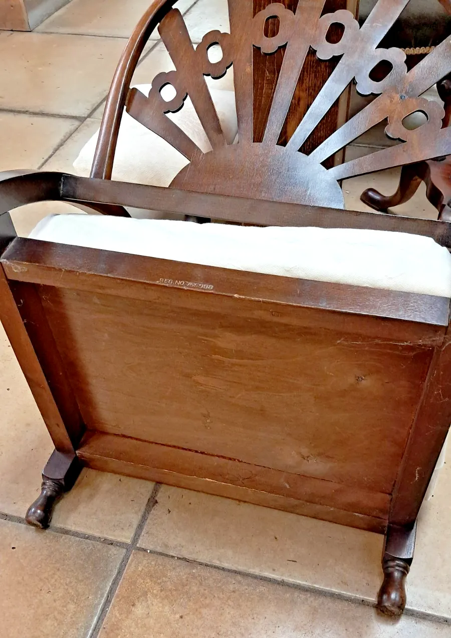 Vintage Art Deco Child's Wooden Sunburst Armchair As Found photo buy