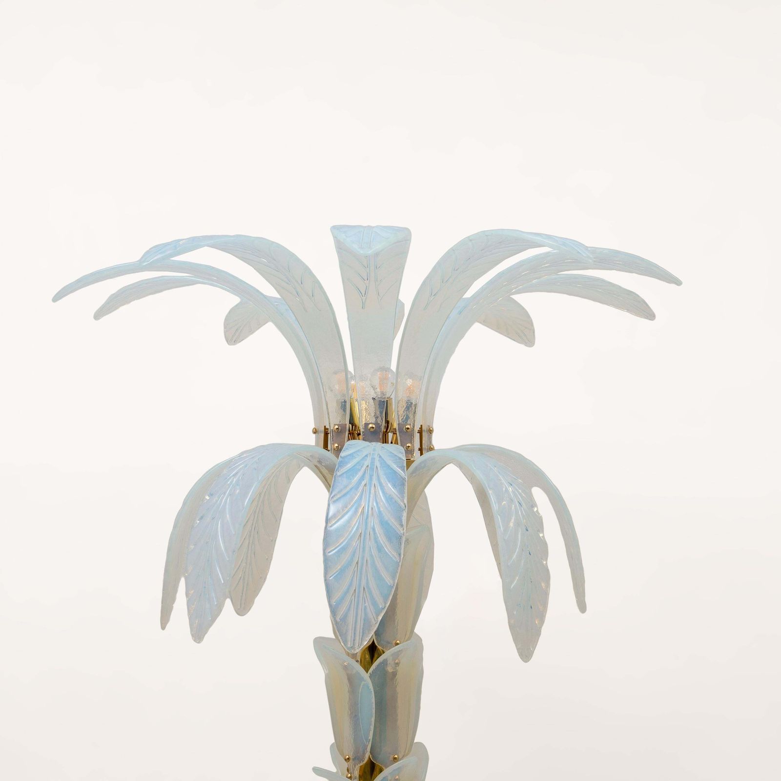 Pair Of Iridescent Murano Glass Palm Tree Floor Lamps photo Lighting