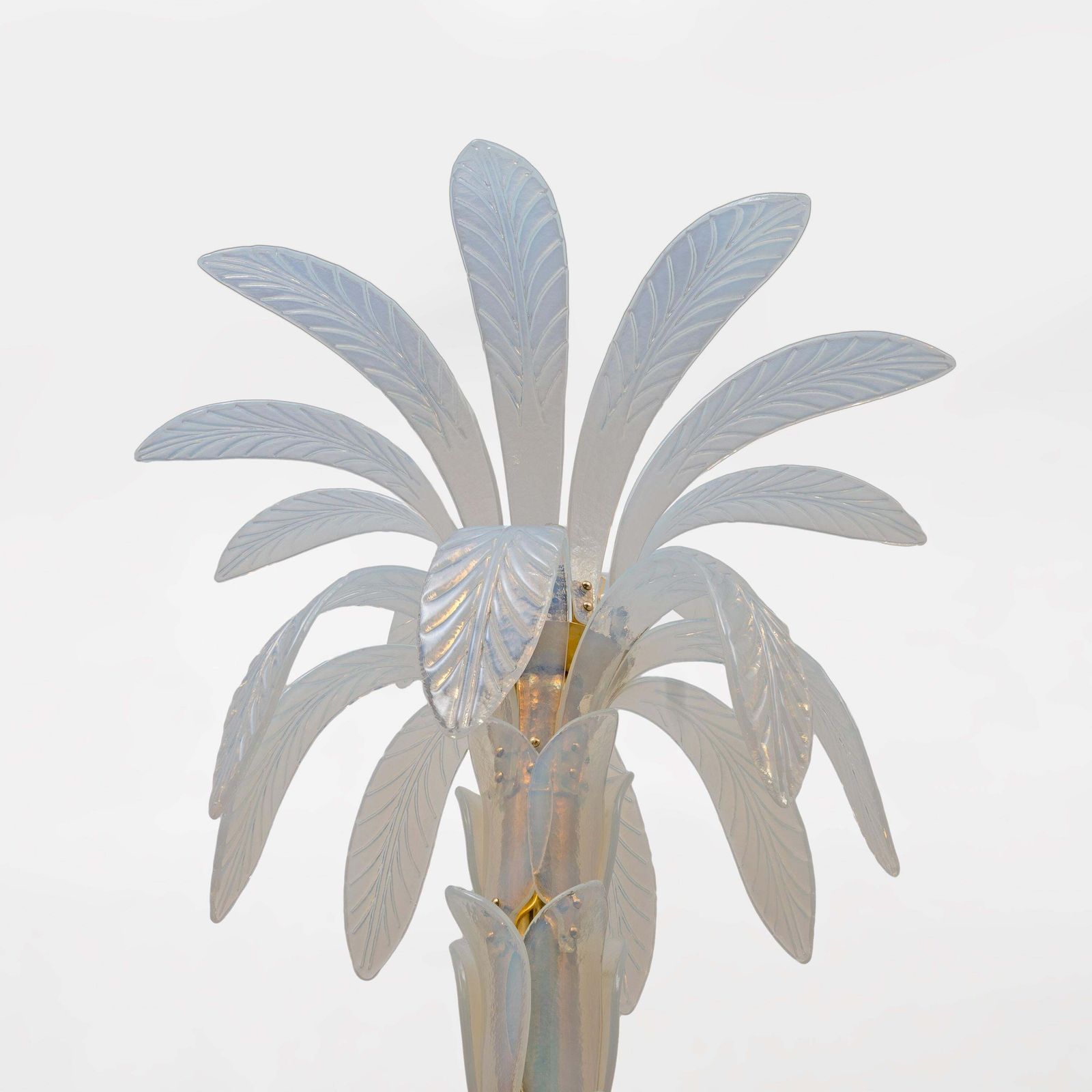 Pair Of Iridescent Murano Glass Palm Tree Floor Lamps photo 14059.0