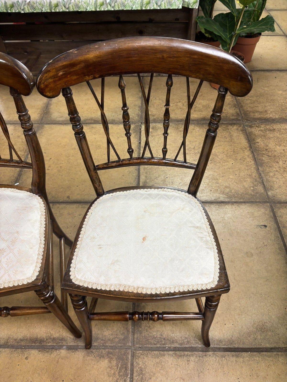 Pair Of Late 19th Century Mahogany Spindle Back Side Chairs photo for sale
