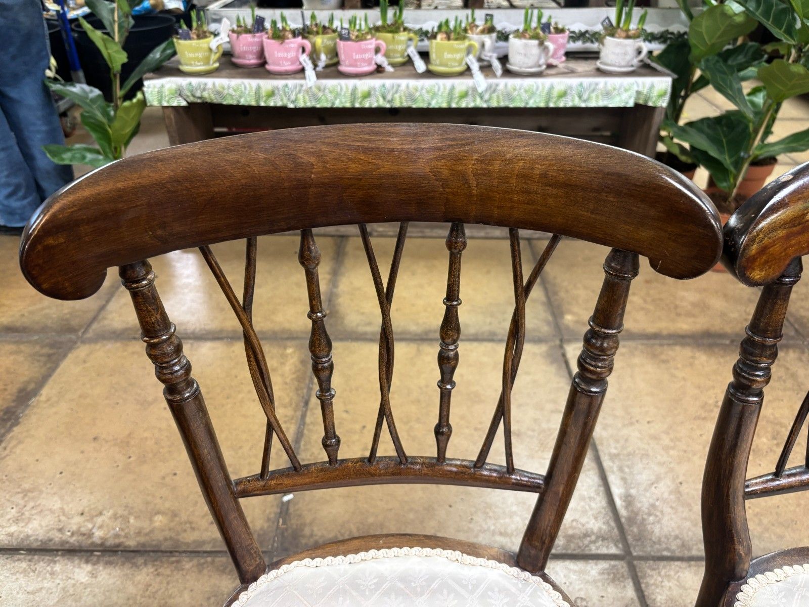 Pair Of Late 19th Century Mahogany Spindle Back Side Chairs photo vintage