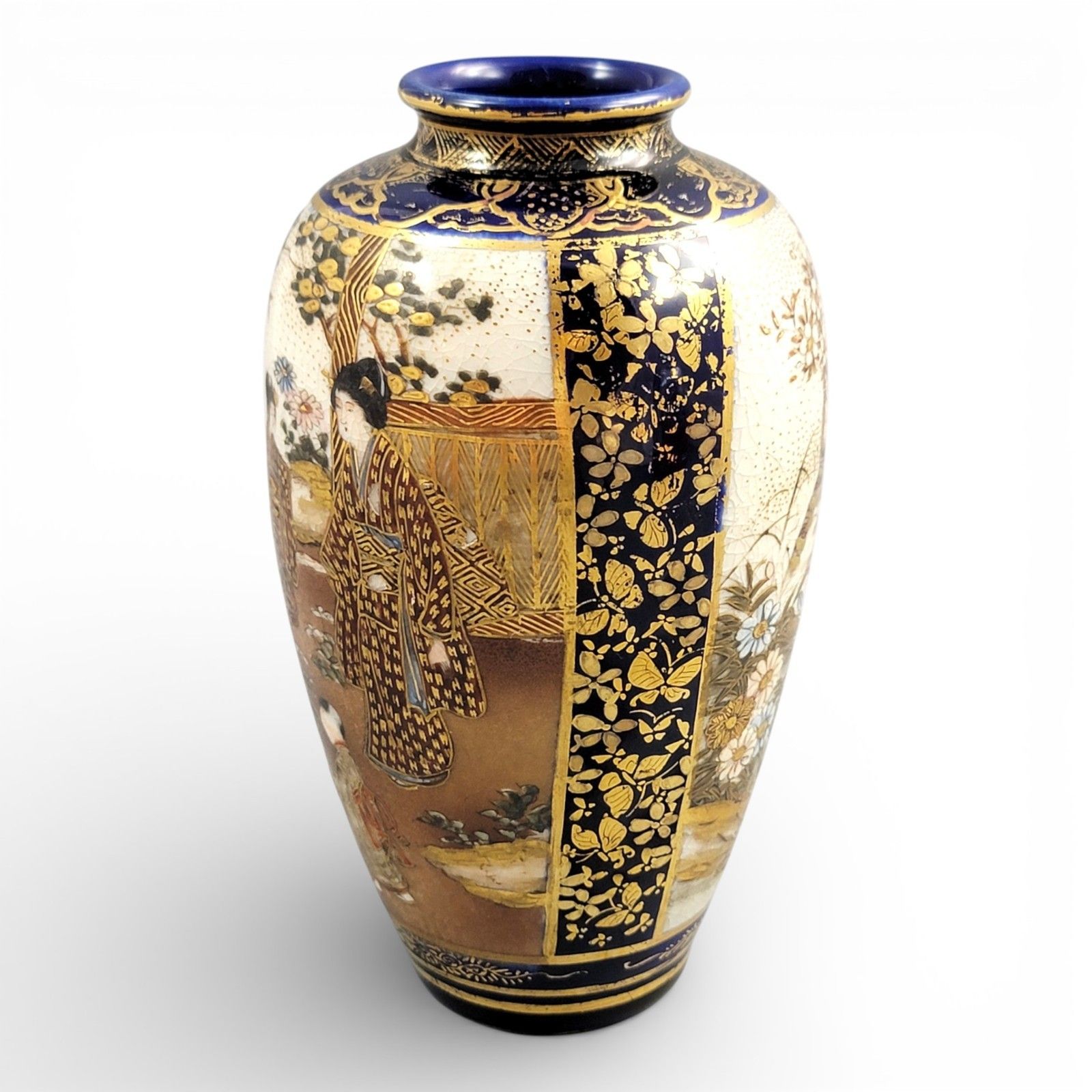 Antique Fine Porcelain Meiji Satsuma Vase, Kinkozan Circle, C.1890 photo furniture