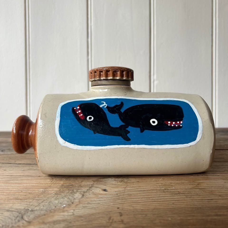 Steve Camps Whale Painting Hot Water Bottle