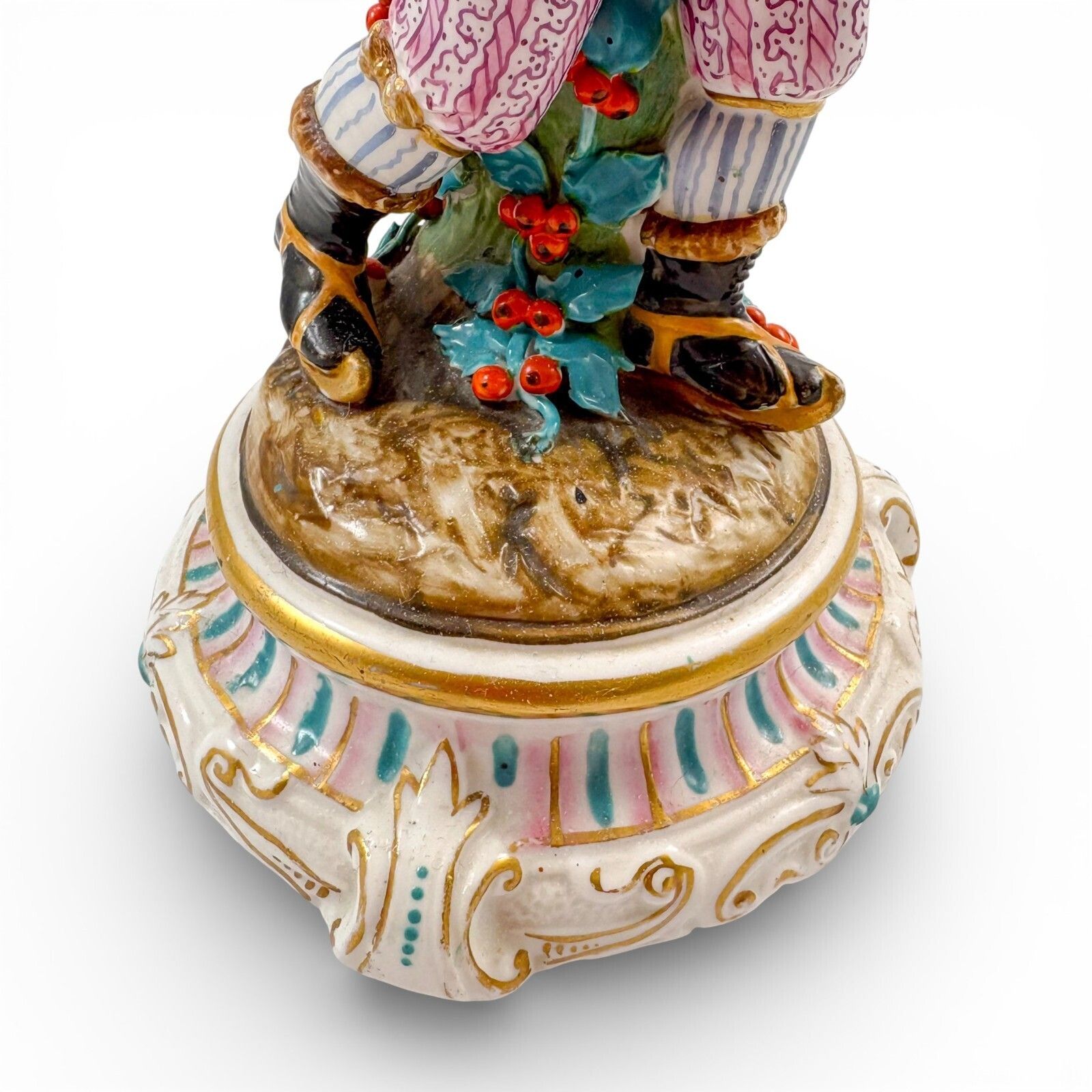 photo furniture 19th Century Volkstedt Porcelain Figure Boy With Flowers, Rococo Style, C. 1890