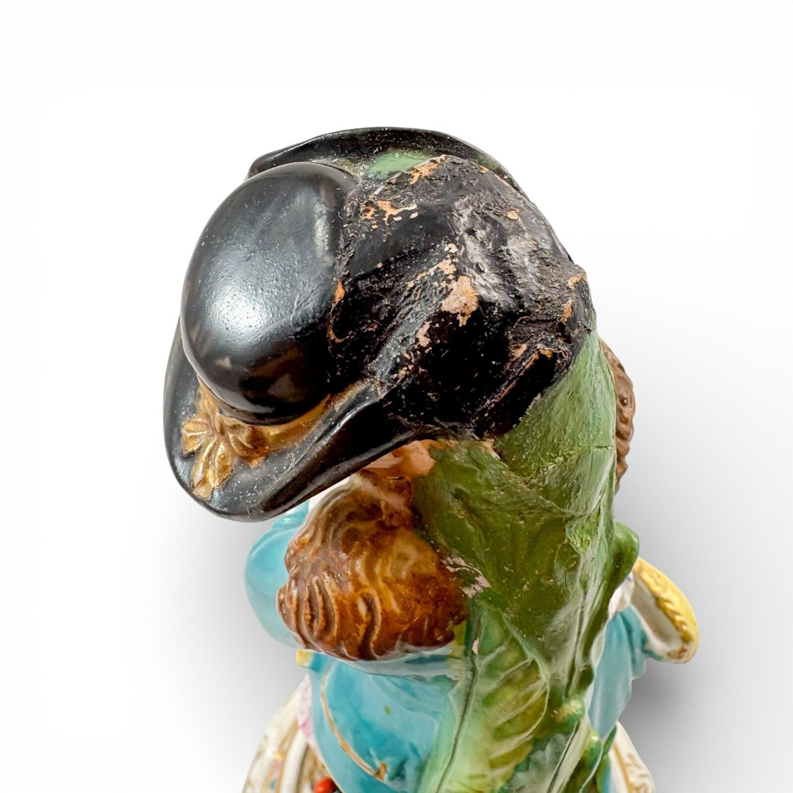 photo buy 19th Century Volkstedt Porcelain Figure Boy With Flowers, Rococo Style, C. 1890